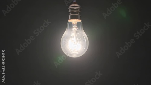 light bulb on black background
