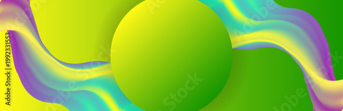 Universal design, banner concept. Bright juicy colors background with geometric elements, lines and dots for text