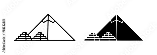 Ancient Egyptian Pyramid Giza Icon Set