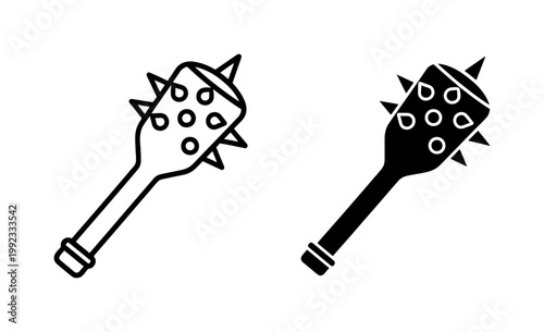 Medieval Spiked Mace Icon Set