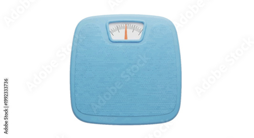 Vector illustration of blue analog bathroom scale on a transparent background