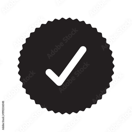 Verified icon symbol for apps and websites. verification check mark. approved icon.