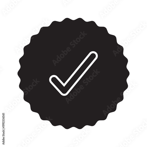 Verified icon symbol for apps and websites. verification check mark. approved icon.