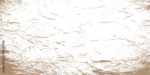 Abstract white grunge brush stroke on brown textured background with distressed edges and vintage paper effect style