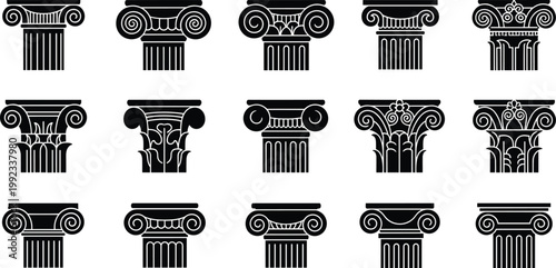 Set of Mountain Bike Silhouette Vector Illustrations Featuring Extreme Cyclists Performing Jumps and Stunts for Sports Action and Outdoor Adventure Design Projects