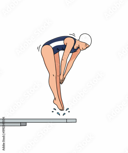 athlete stretching hamstring before workout flat design vector illustration