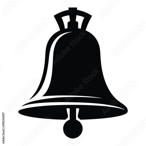 A striking black silhouette of a classic bell shape showcasing its elegant form silhouette