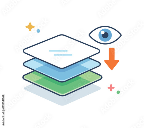 Digital clarity layers and progressive understanding in complex systems focusing on revealing deeper levels of information as users explore without overwhelming them