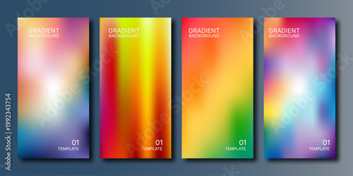 Four vibrant gradient backgrounds a colorful abstract art composition