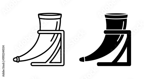 Foto vector inkwell icon set minimalistic black and white outline design
