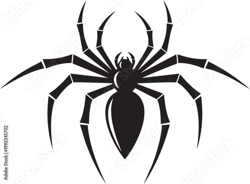 Black Spider Silhouette Vector Illustration Isolated On White Background For Halloween Tattoo And Graphic Design