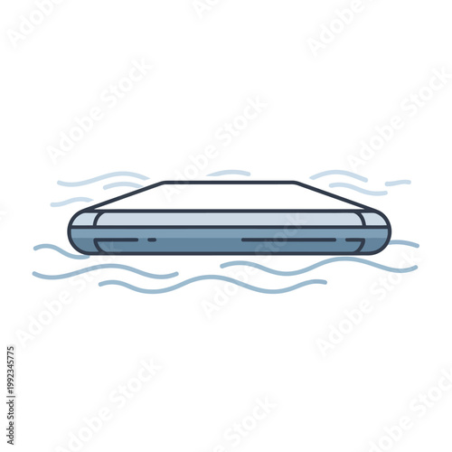 Smartphone partially submerged in water.