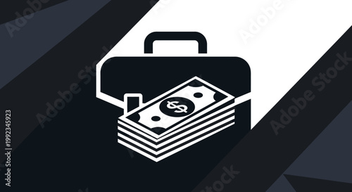 Businessman carries briefcase with money for financial deals