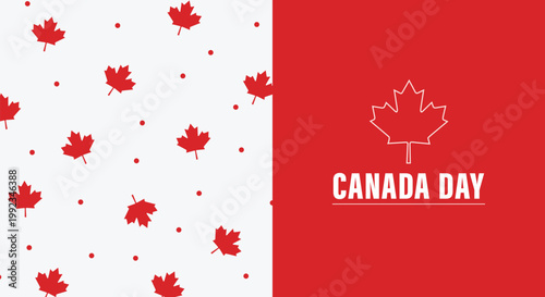 Canada day celebration maple leaves and festive design