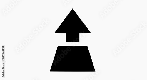 Minimalist Black Eject and Extract Symbol Icon