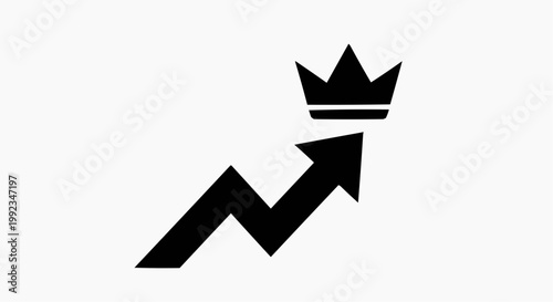 Success Concept with Rising Arrow and King Crown