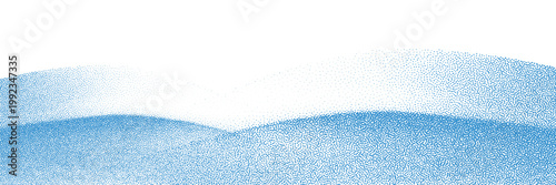 Realistic winter snowdrift border with soft white snowy landscape.