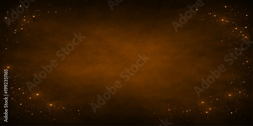 A dark abstract grunge background features a celestial night sky textured with stars, a glowing moon, and a swirling nebula amidst deep blue and black space clouds