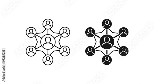 Two network diagrams illustrate different levels of connection and complexity