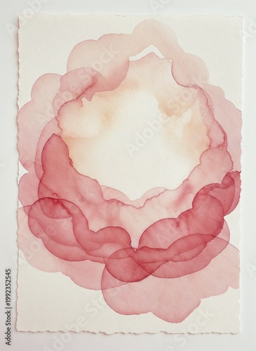 Abstract Watercolor Pink Peach