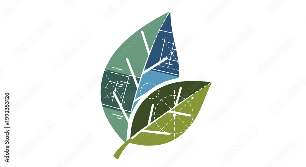Obraz premium Leaves Green Nature Illustration.