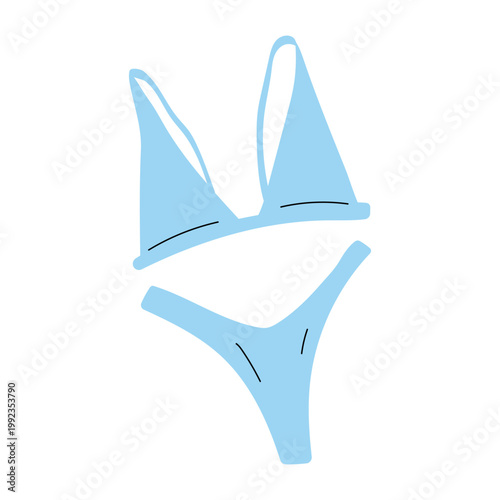 Simple light blue triangle bikini set