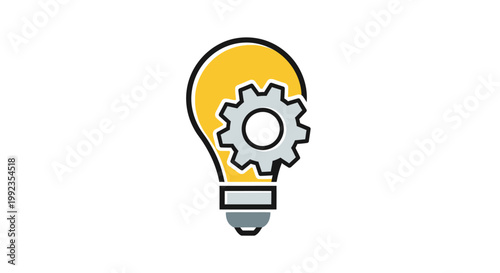 Light Bulb With Gear Inside.