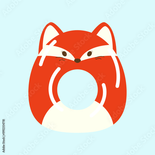 Fox inflatable swim ring for kids, cute animal pool float, summer water toy