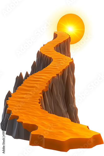 Path, Road, Nature, Art, Image for Printing, with White Background, for Stickers, T-shirt Print, Hat, Mug, Flip-flop, Mousepad