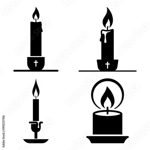 Sacred candle flame and devotional light symbols