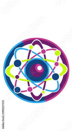 Colorful Atom Structure Model.