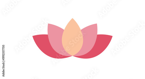 Pink Lotus Flower Icon Graphic.