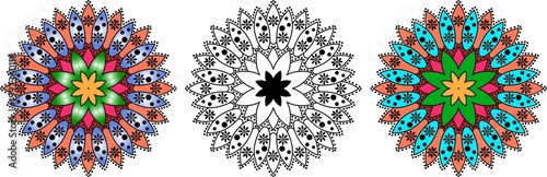 Ornamental round lace in color.