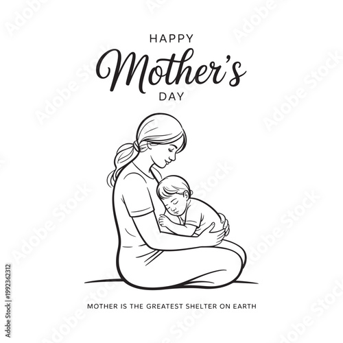 Foto Happy mother s day a loving illustration of a mother and child