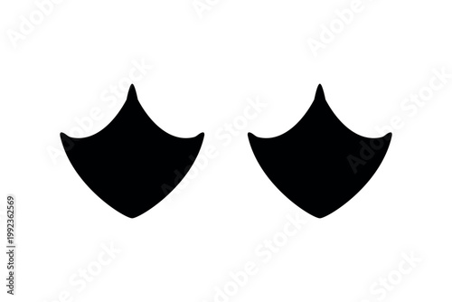 Pair of duck footprint silhouette icon vector flat illustration design.