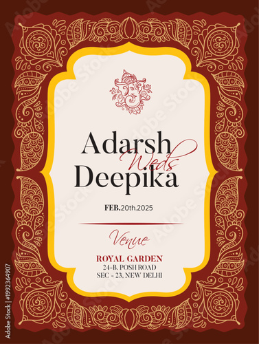 wedding card design traditional 