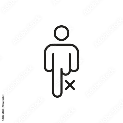 Person with limited leg mobility or amputation symbol icon
