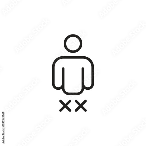 Person with lower body disability or amputation symbol icon