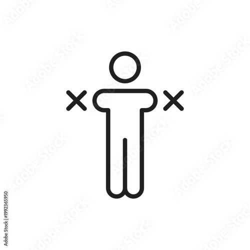 Person with limited arm mobility or amputation symbol icon