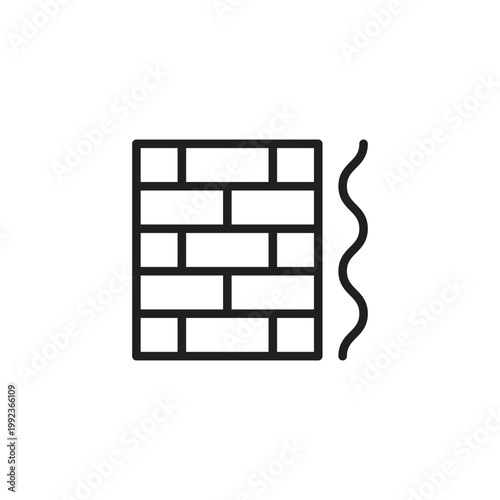 Wall insulation icon for energy efficiency and construction
