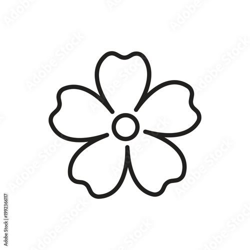 Cherry blossom or flower icon in thin line style