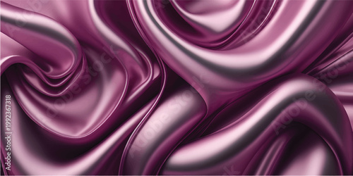 Luxury pink and purple silk satin fabric background with smooth flowing waves of soft violet textile material for a decorative cloth backdrop design