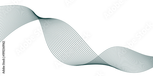 Minimalist Abstract Wave Background with Clean Dark Teal Flowing Lines on White