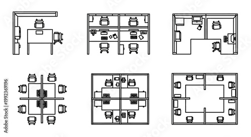 Variety of office layouts and designs.
