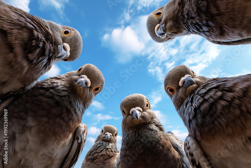 funny pigeaons, AI generated