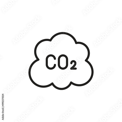Carbon dioxide CO2 gas cloud icon