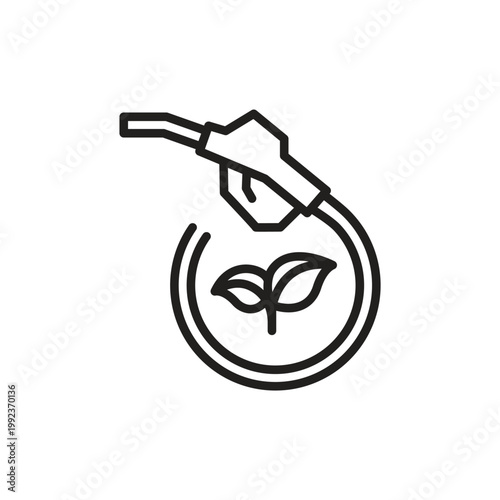 Biofuel pump nozzle with leaf icon