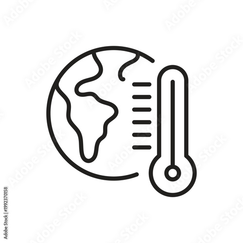 Global warming climate change thermometer icon