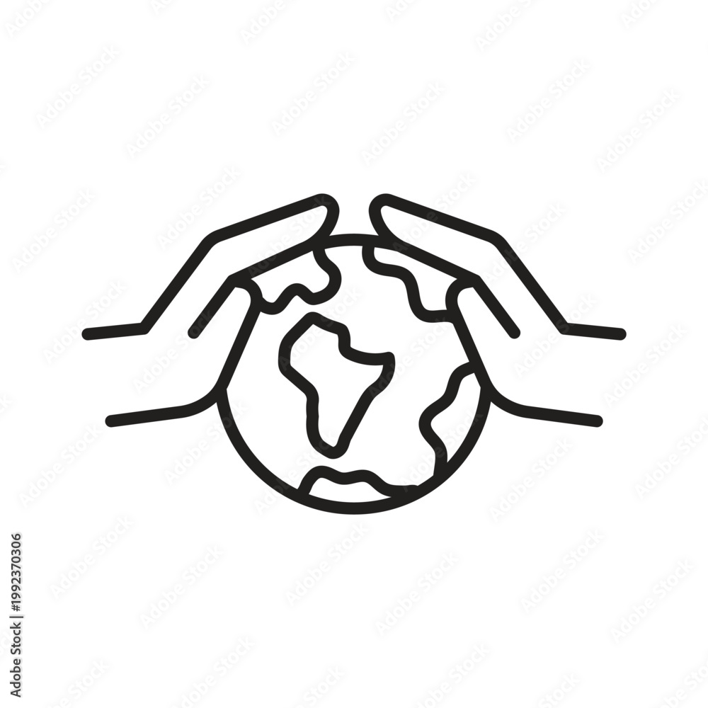 Fototapeta premium Sustainable green thinking and human ecology mind icon