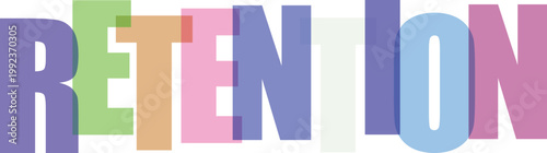 Free Download Multicolored word retention in bold block letters - GFXLoad